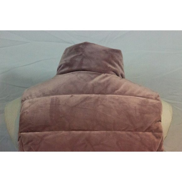 Women's Puffer Velour Vest Color Ash Pink Size Med - Picture 6 of 6